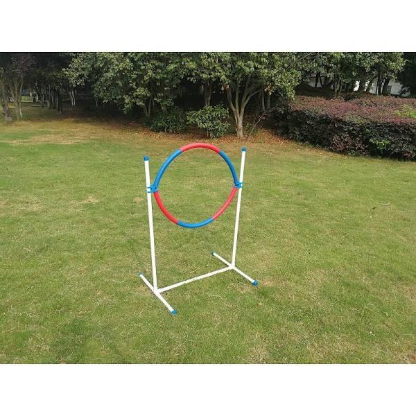 Portable Adjustable Dog Puppy Training Practice Jump Tyre Agility Post