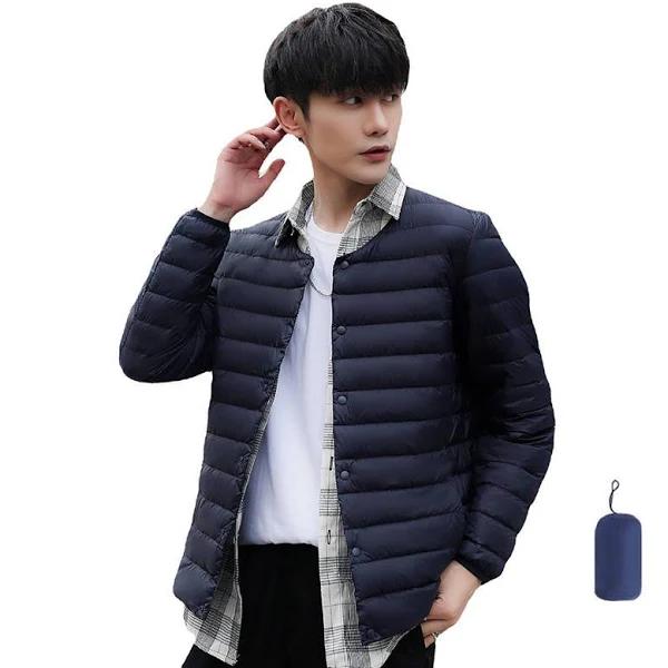 Lookbook Mens Down Jacket Packable Lightweight Two Wear Waterproof Coat-NavyBlue - S - AfterPay & zipPay Available