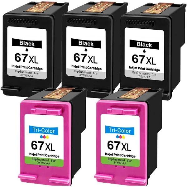 Compatible HP Deskjet 2723e Ink Cartridges Combo High Yield - 5 Pack [3BK,2CL]