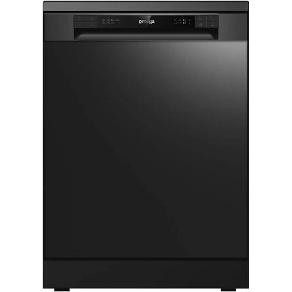 Omega 60cm Freestanding Dishwasher Black Stainless Steel ODWF6014BX