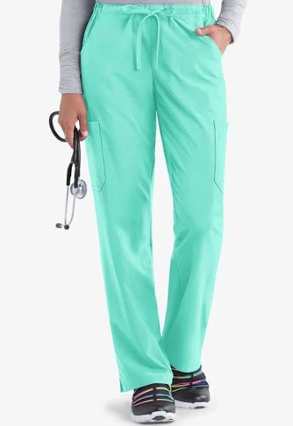 Easy Stretch by Butter-Soft Eden Women's 4-Pocket Drawstring Scrub Pants - Petite in Rhodes Blue | Size 3x Polyester/spandex