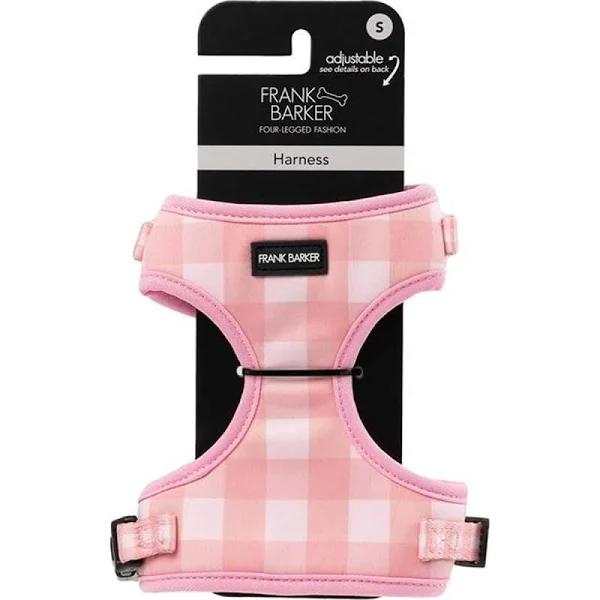 Frank Barker 35-48cm Adjustable Gingham Dog Harness S - Pink