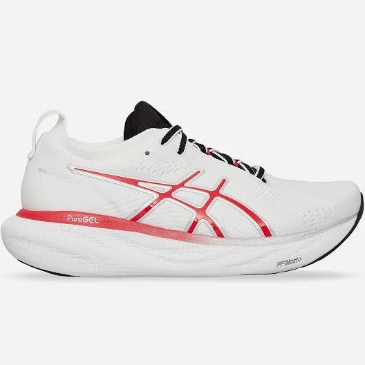 ASICS GEL-Nimbus 25 Anniversary Mens, 11 / White/Classic Red 100