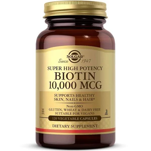 Solgar Biotin 10000 mcg - 120 Vegetable Capsules