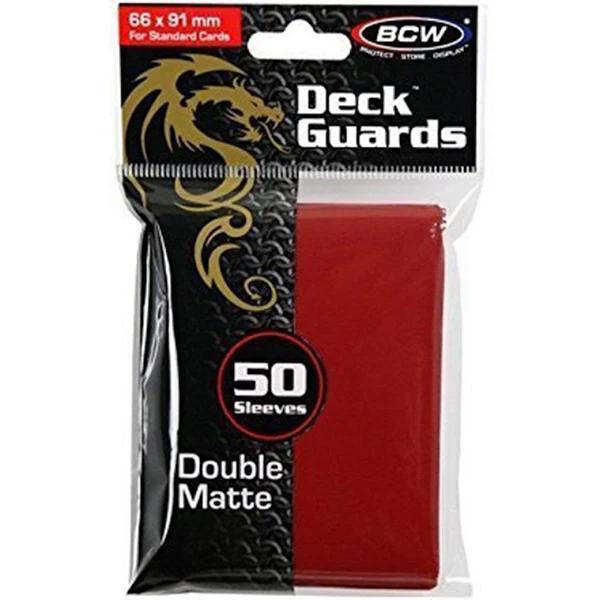 Matte Red BCW Deck Protectors Standard (50 Sleeves)