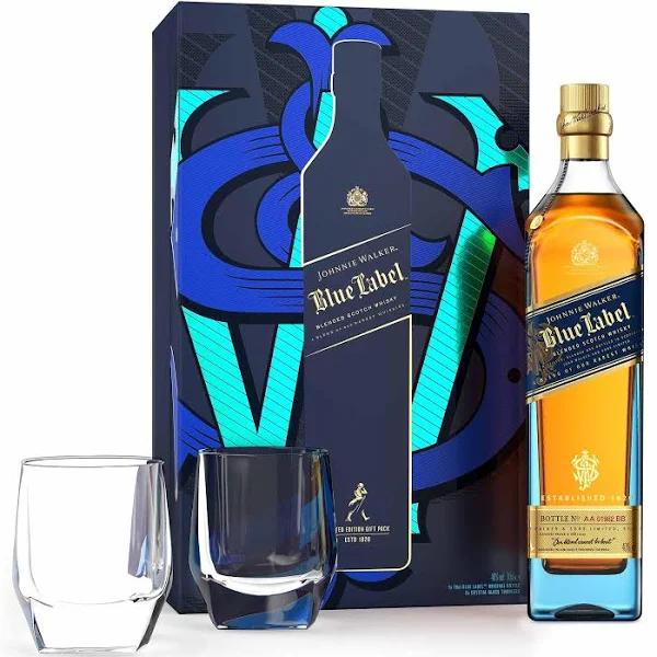 Johnnie Walker Blue Label Gift Pack + 2 Glasses 700ml