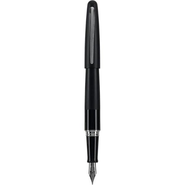 Pilot Metropolitan Collection Fountain Pen, Black Barrel, Classic Design, Medium Nib, Black Ink (91117)