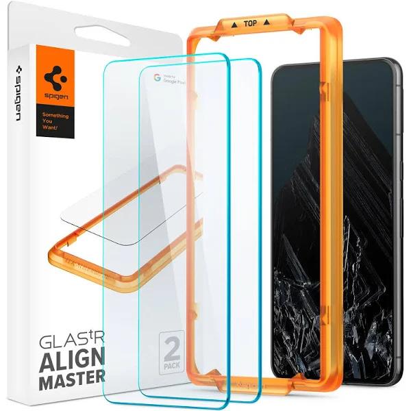 SPIGEN Google Pixel 8 Pro Screen Protector, 2023 Genuine Tempered AlignMaster Slim Glass Cover 2 Pcs For Google - Clear