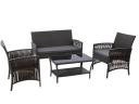 Gardeon Outdoor Wicker Cushion Furniture Set - Black