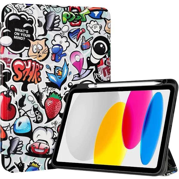 ProCase for iPad 10th Generation Case with Pencil Holder 2022 iPad 10.9 Inch Case, Clear Transparent Back Shell Trifold Protective Cases Shockproof