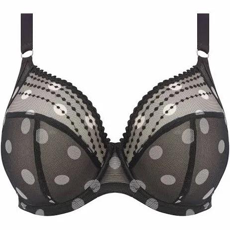 Elomi Matilda Underwired Plunge Bra - Black Dot - 20FF