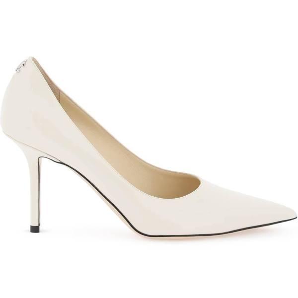 Jimmy Choo Love 85 Patent Monogram Pumps - White - 38