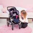 Bayer Twin Tandem Doll Pram Blue/Pink Hearts