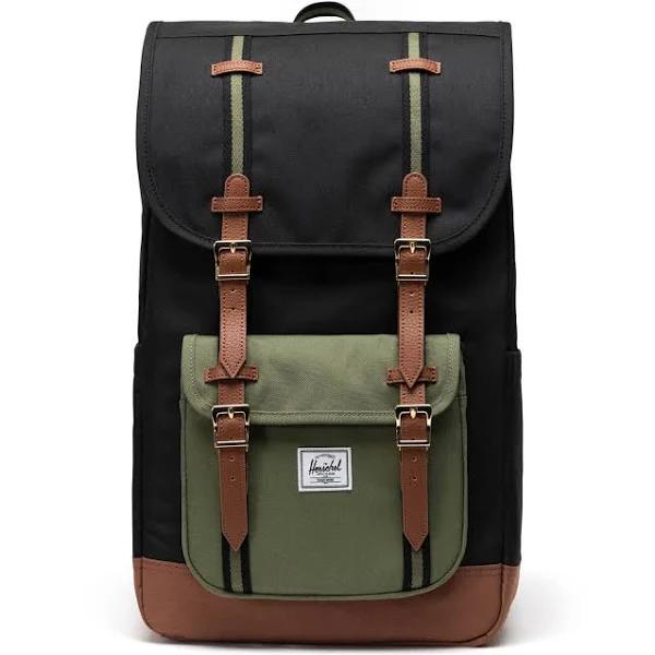 Herschel Little America Backpack - Black/Four Leaf Clvr/Sddle BRN