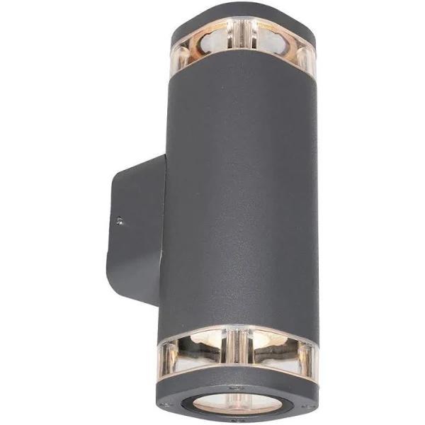 Brilliant Glenelg Ambient LED GU10 Exterior Up/Down Wall Light Charcoal