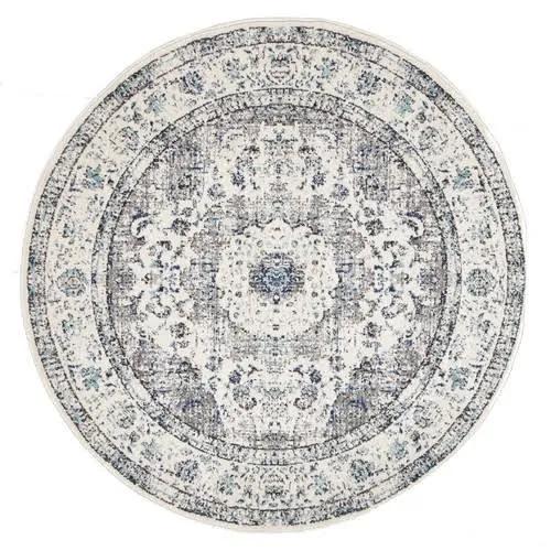 Bone, White & Round Art Moderne Hillier Rug Size: 150cm x 150cm - Pay with AfterPay or zipPay On Rugs