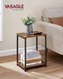 VASAGLE Side Table Vintage Brown with Storage Shelf