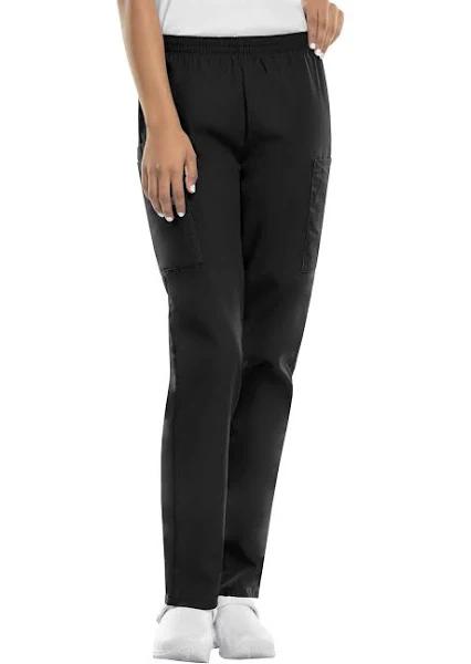 Cherokee Workwear Scrubs Women's Petite Elastic Utility Pant - M - Black