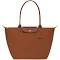 Longchamp Small Le Pliage Recycled Canvas Shoulder Tote Cognac