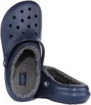 Crocs Classic Lined Clog - Kids' Navy/Charcoal, 2.0