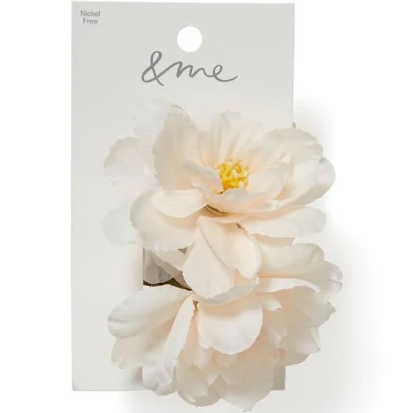 &me Women's Floral Hair Claw Clip - White