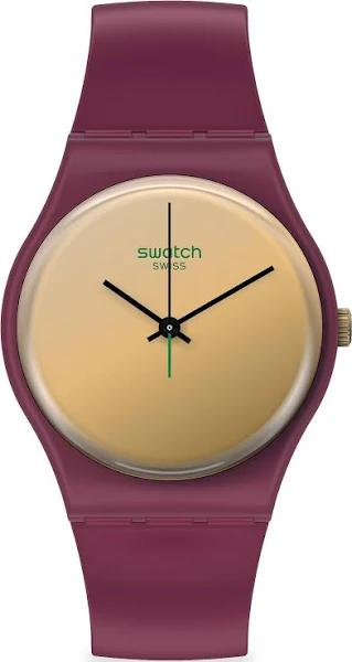 Swatch Goldenshijian Red Bio-sourced Plastic Quartz Watch Red