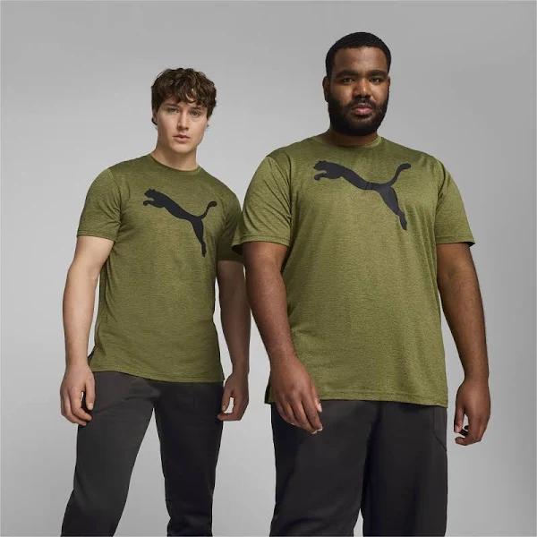 Favourite Heather Cat Men's Training T-Shirt in Olive Green Heather, Size Small, Polyester by Puma