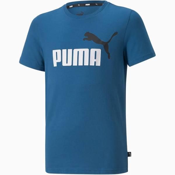 Puma Essentials+ 2 Col Logo T-Shirt Green 13-14 Years