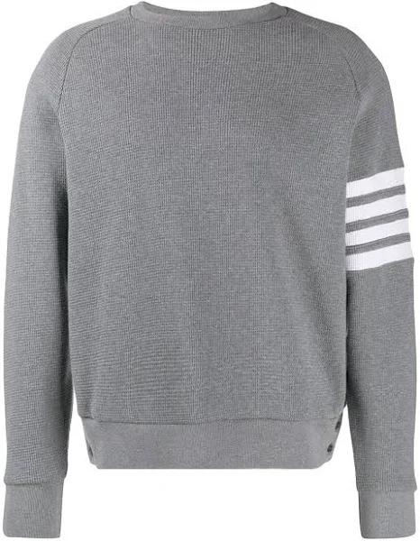 Thom Browne Medium Grey Raglan Sleeve 4-Bar Sweatshirt