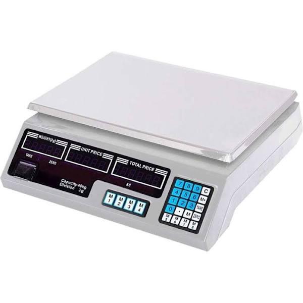 SOGA 40kg Digital Commercial Kitchen Scales Shop Electronic Weight Scale Food White