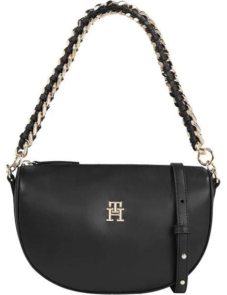 Tommy Hilfiger Feminine Faux Leather Crossover Bag Black