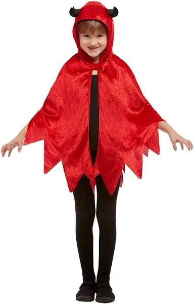 Devil Hooded Cape Child Red