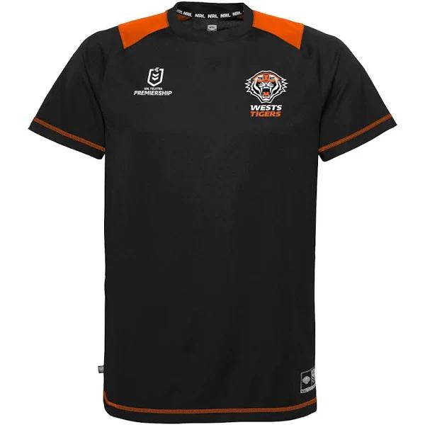 Wests Tigers 2022 Mens Performance Tee Black/Orange S