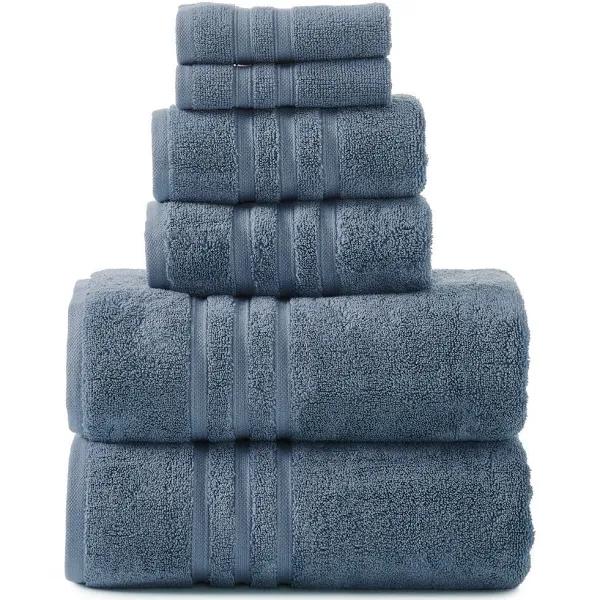 Logan and Mason Super Duet 6 Piece Towel Pack in Blue Towel Set