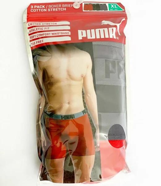 Puma Mens Moisture Wicking Underwear Performance Boxer Brief - 3 Pack,