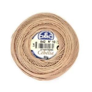 DMC Cebelia 10, #842 Very Light Beige Brown, Combed Cotton Crochet Thread 50g