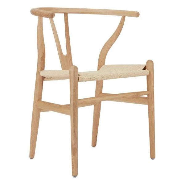 Set of 2 Hans Wegner Replica Wishbone Kitchen Dining Chair - Oak Wood/Natural - AfterPay & zipPay Available