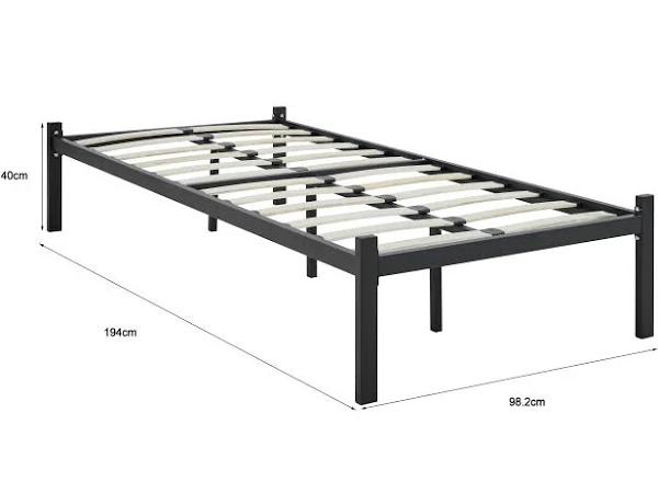 Ovela Hindmarsh Metal Bed (Black, Single)