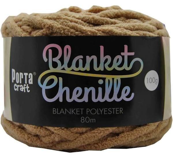 Chenille Blanket Yarn 100g 80m 12ply - Taupe