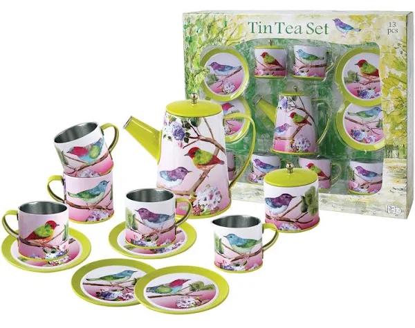 Kaper Kidz Bird Design Kids/Childrens Tin Tea Mug Set 3y+ 13pc