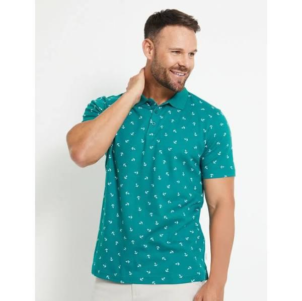 Rivers - Mens Tops - Short Sleeve Palm Print Polo