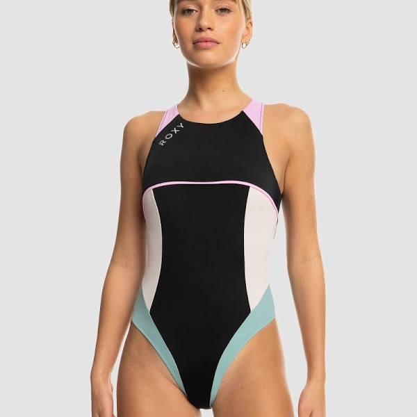 Roxy Active Tech One Piece Swimsuit in Anthracite Black XS