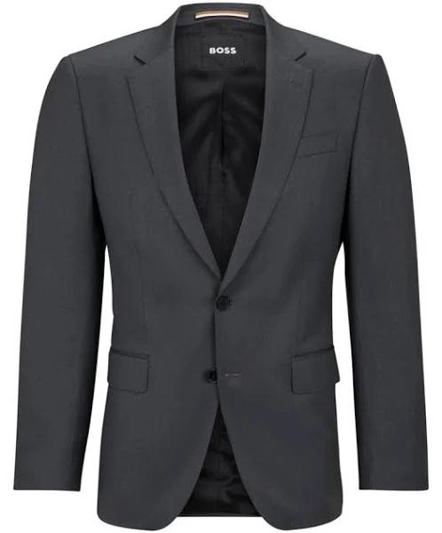 Boss Slim-Fit Suit Jacket in Virgin-Wool serge, Men, Size: 38S, Dark Grey