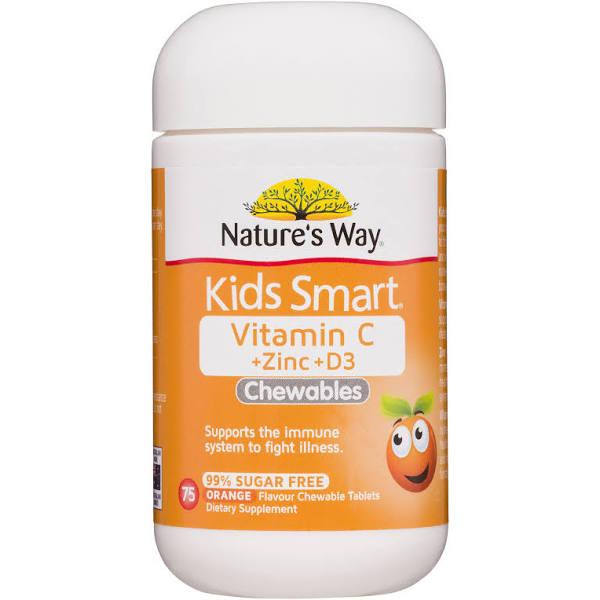 Nature's Way Kids Smart Vitamin C + Zinc + D3 Chewables 75 Tablets