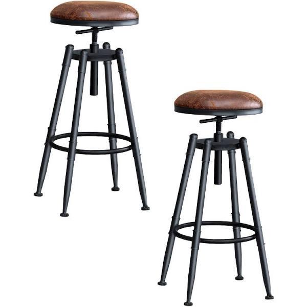 2x Levede Rustic Industrial Bar Stool Kitchen Stool Barstool Swivel Dining Chair