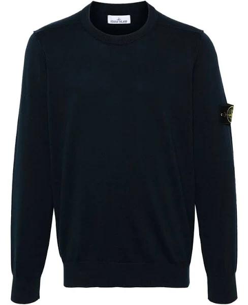 Stone Island Blue Crew-Neck Cotton Sweater - Men