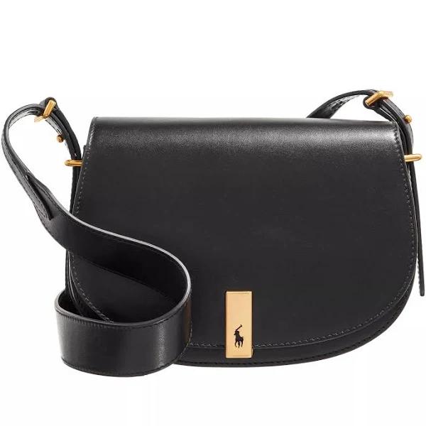 Polo Ralph Lauren Polo ID Calfskin Saddle Bag in Black