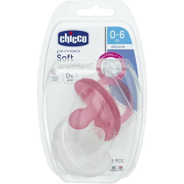 Chicco Physio Soft Soother 0-6M 2pk - Girl