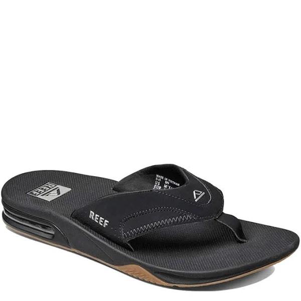 Reef Fanning Flip Flops Black Silver