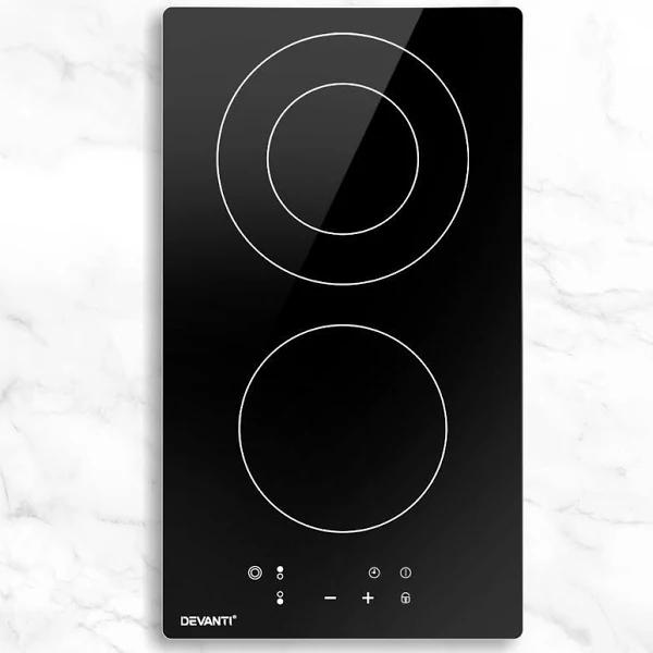 Devanti Ceramic Cooktop 90cm/60cm/30cm Electric Burner Stove Knob Touch Control - Earn Everyday Rewards, AfterPay Available